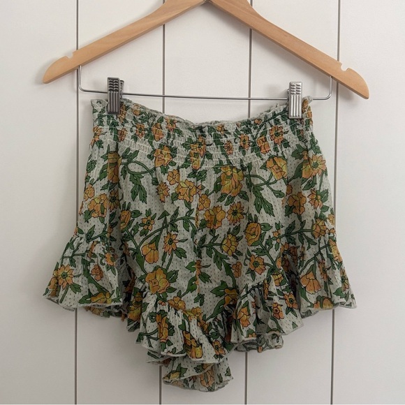 Free People Floral Ruffle Shorts - Picture 1 of 3